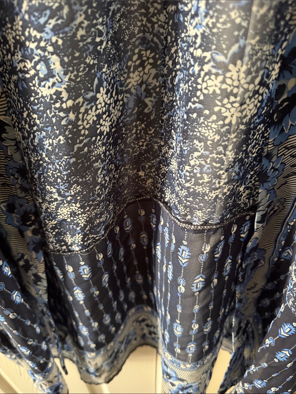 Blue Floral Open-Front Kimono Jacket - Picture 3 of 4